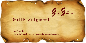 Gulik Zsigmond névjegykártya